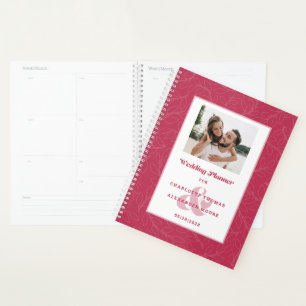 Agenda Foto Personalizada Vermelho Magenta Tendência Casa