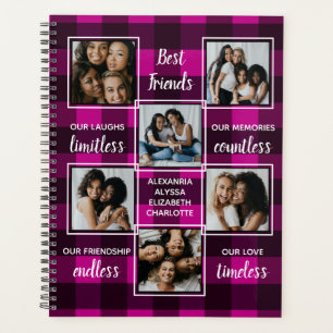 Agenda Foto rosa de Xadrez 6 do presente da melhor amizad