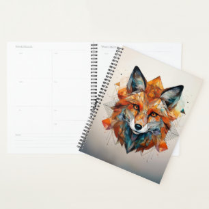 Agenda Fox de Aquarela Geométrica