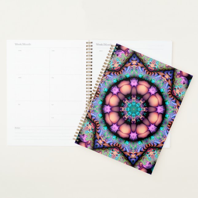 Agenda Fractal Mandala Floral Psicodélico (Exibição)