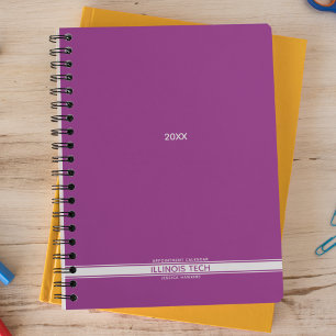 Agenda Framboesa Roxo Stripe Inferior Espiral Semanalment