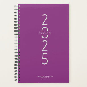 Agenda Framboesa Roxo Vertical Ano Moderno Semanal