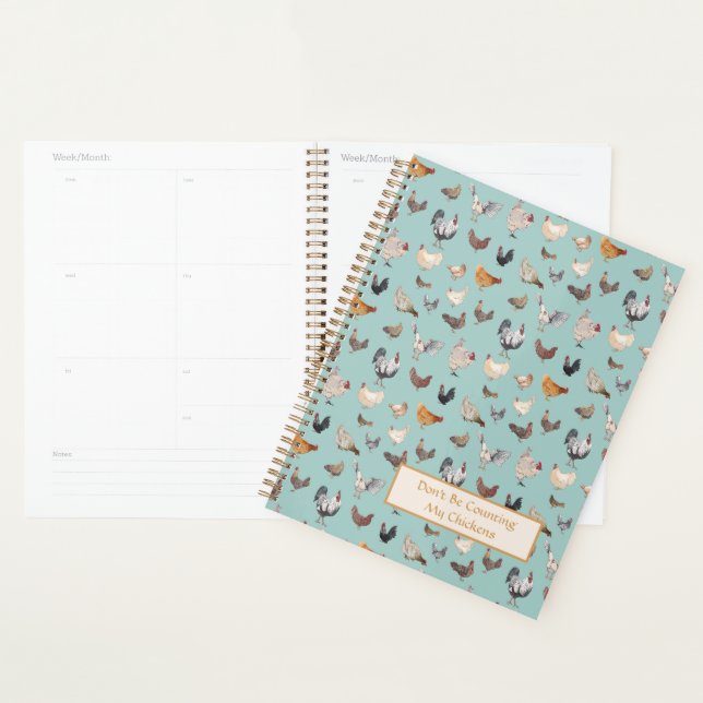 Agenda Frango Feliz Padrão Cinzas Quentes (Exibição)