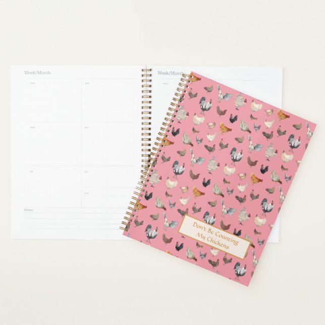 Agenda Frango Feliz Padrão Rosa (Exibição)