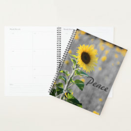 Agenda Frase "Paz", Campo de Girassóis, Preto e Branco