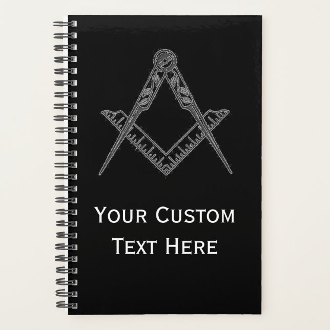 Agenda Freemason Masonic Gifts Square e Compass Black (Frente)