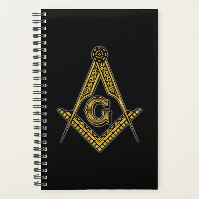 Agenda Freemason (Preto e Dourado) (Frente)