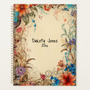 Agenda Fronteira de Flor bonito Personalizada