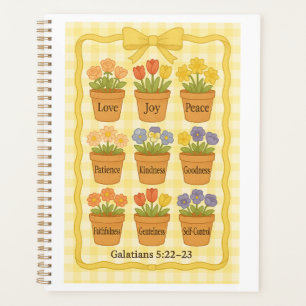 Agenda Fruta dos potes de flores amarelas espíritos