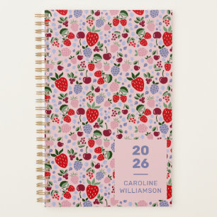 Agenda Frutas Bagas de Verão Rosa Damas de Honra Personal