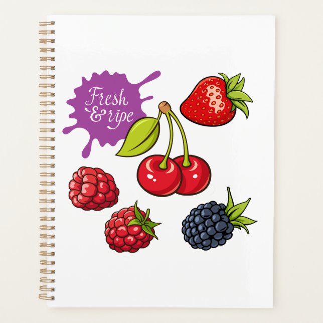 Agenda Frutas Vermelhas Frescas e Cerejas (Frente)