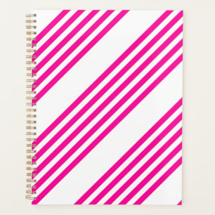 Agenda Fuchsia e padrão de cinco faixas brancas
