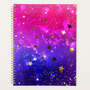 Agenda Fundo Azul Cor-de-rosa brilhante