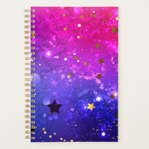 Agenda Fundo Azul Cor-de-rosa brilhante