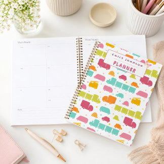 Agenda Fundo Colorido Fofo com Nome Personalizado para Cr