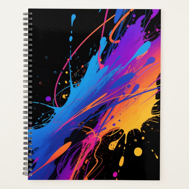 Agenda Fundo do Tabuleiro de Tinta Colorida abstrato (Frente)