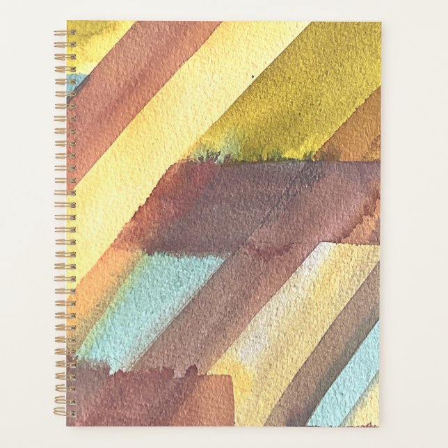 Agenda Fundo Geométrico de Aquarela Abstrata (Frente)