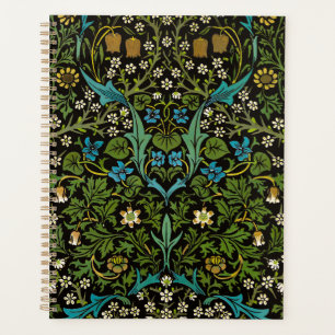 Agenda Fundo Preto Morris Padrão Vintage Blackthorn