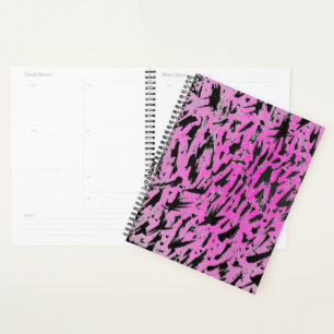 Agenda Funky Neon Pink e Impressão preto