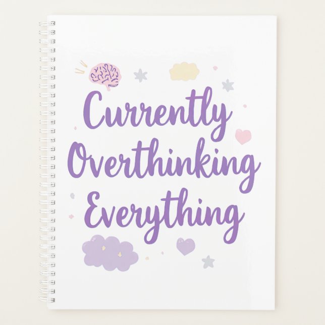 Agenda Funny Anxiety Overthinking Quote Pastel (Frente)
