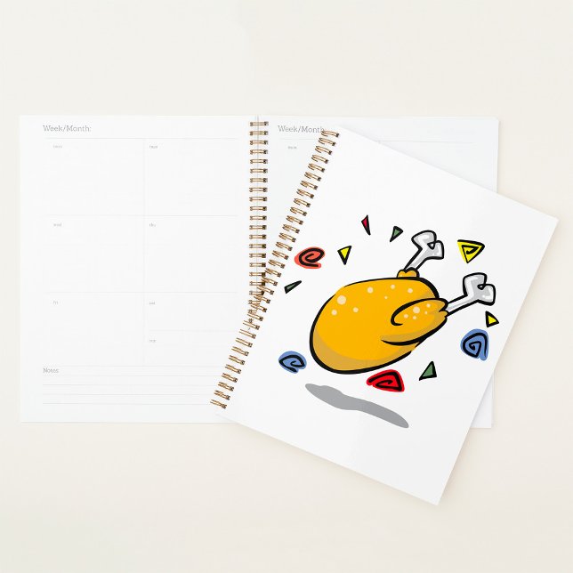 Agenda Funny Cartoon Roast Chicken Falling (Criador carregado)