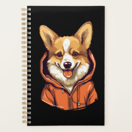 Agenda Funny Corgi Vestindo Hoodie