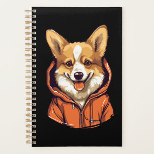 Agenda Funny Corgi Vestindo Hoodie