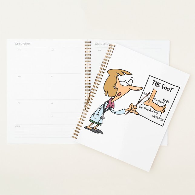 Agenda Funny Doctor Teaching Foot Anatomy (Criador carregado)