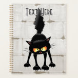 Agenda Funny Fierce Black Cat Cartoon<br><div class="desc">Funny Fierce Black Cat Cartoon Character looking menacing. Original Vector Art Design © BluedarkArt TheChameleonArt.</div>