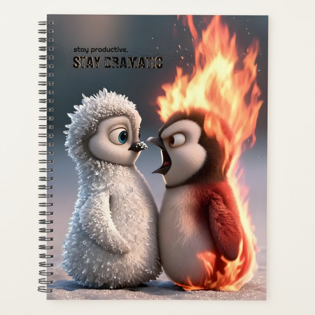 Agenda Funny Fire and Ice Penguin  (Frente)