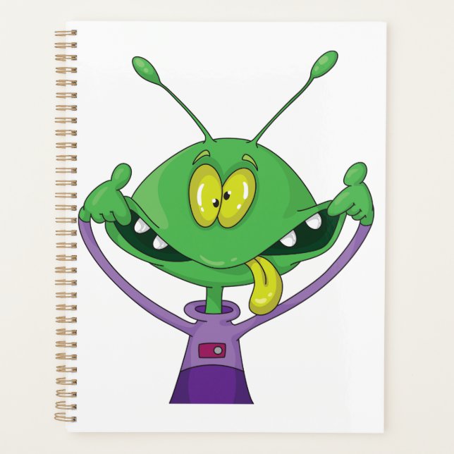 Agenda Funny Green Alien Making Silly Face (Frente)