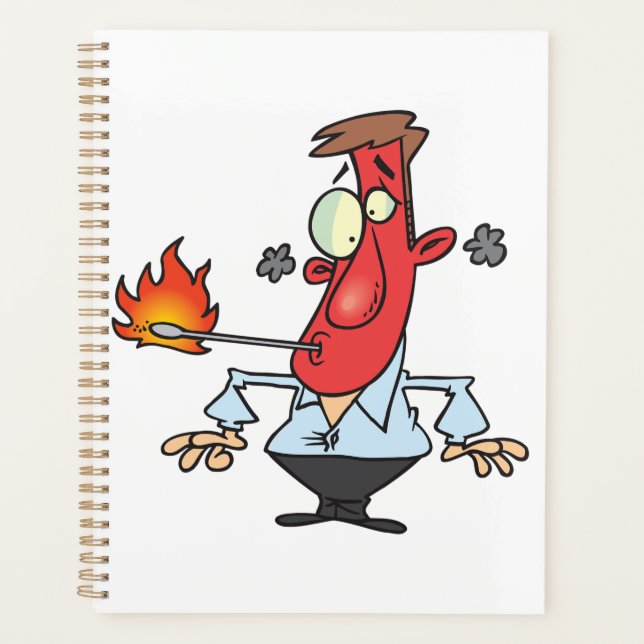 Agenda Funny Red Face Man with Thermometer Fever (Frente)