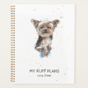 Agenda Funny Yorkshire Terrier watercolor personalizado