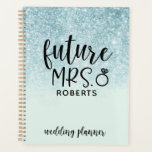 Agenda Futura Sra. Wedding Blue Glitter<br><div class="desc">Mantenha-se organizado com seu planejamento de casamento com este planejador personalizado apresentando seu futuro sobrenome.</div>