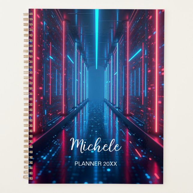 Agenda Futuristic Neon Planner | Cyberpunk Digital (Frente)