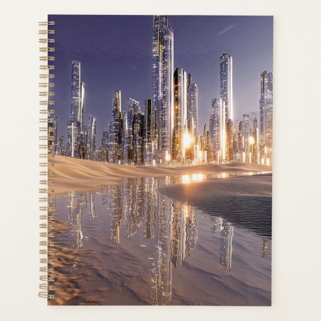 Agenda Futuristic Sci-Fi City Reflected In Desert Sands (Frente)