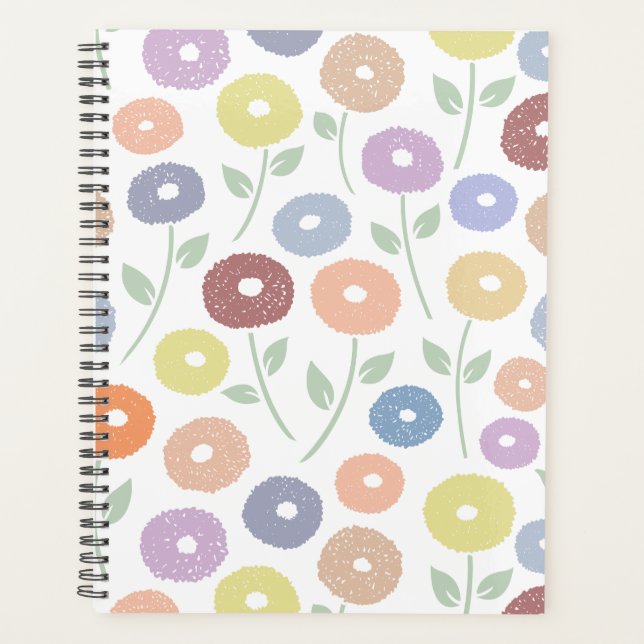 Agenda Fuzzy Flower Pattern Pastels (Frente)