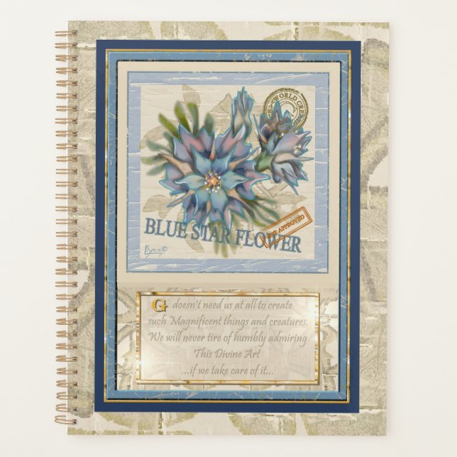 Agenda G. Flor azul do Instituto de Criação (Frente)