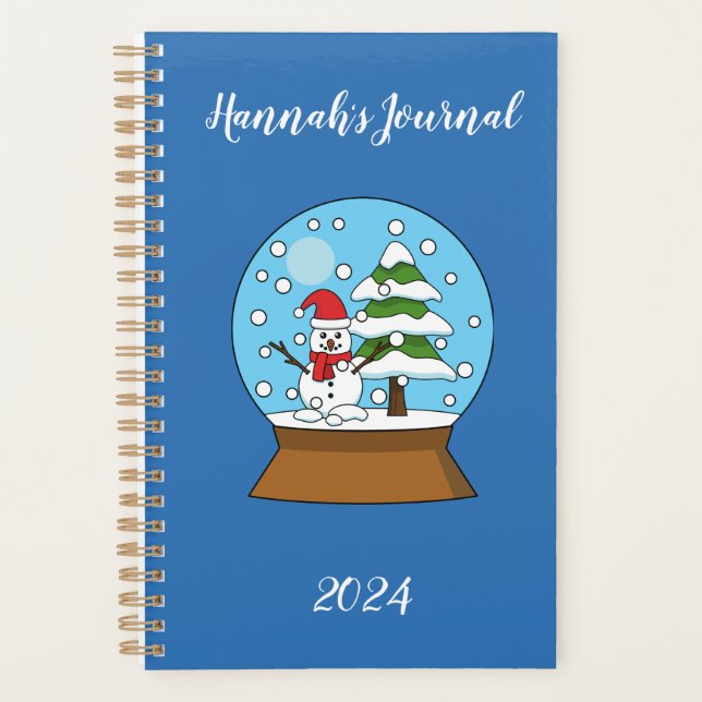 Agenda G globo de neve c/ Boneco de Neve e Pinheiro | Per (Frente)