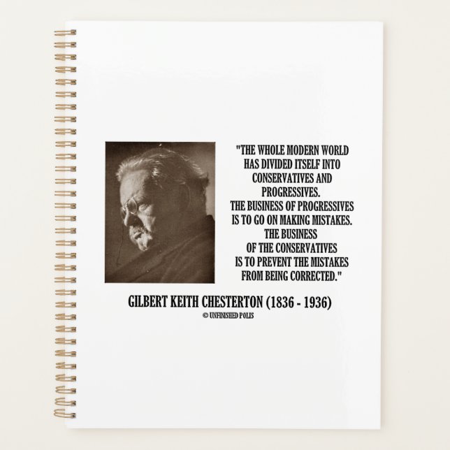 Agenda G.K. Conservadores de Chesterton Erro Progressista (Frente)