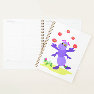 Agenda Gafanhoto Roxo Fazendo Malabarismo Criatura