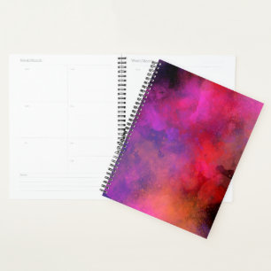 Agenda Galáxia Efeito Splatter cor de laranja roxa