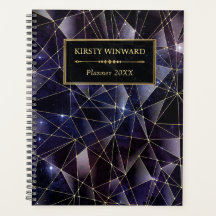 Galáxia Elegante de Cristal Negro e Dourado da Mei