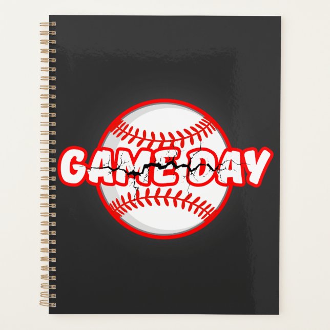 Agenda Game Day Cracked Baseball Sports Graphic (Frente)
