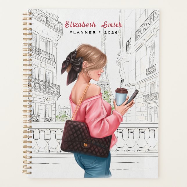 Agenda Garota Bonita com Café em Paris (Frente)