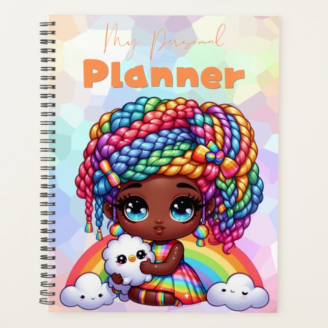 Agenda Garota Chibi Cute Rainbow "My Personal Planner" (Frente)