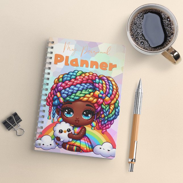 Agenda Garota Chibi Cute Rainbow "My Personal Planner" (Criador carregado)