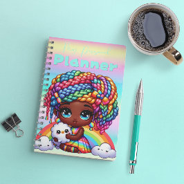 Agenda Garota Chibi Cute Rainbow "My Personal Planner"
