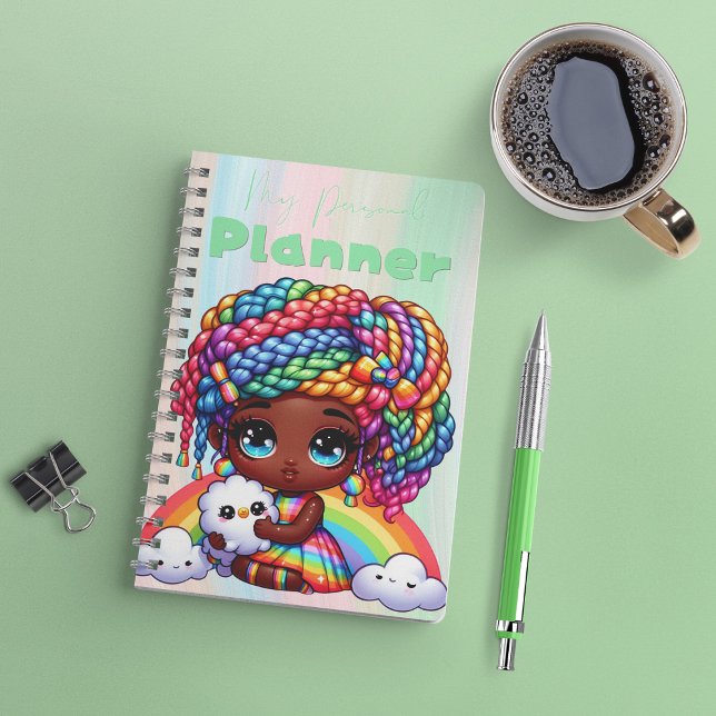 Agenda Garota Chibi Cute Rainbow "My Personal Planner" (Criador carregado)