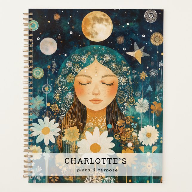 Agenda Garota Cósmica Boho Lua (Frente)